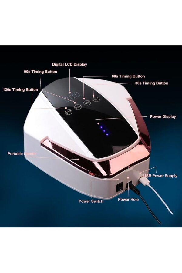 Panda Shape Nail LED lamp Nail Dryer Double Light Smart Sensor 60/90/120s Timer Lamps for Curing UV Nail Gel Polish USB - Image 2